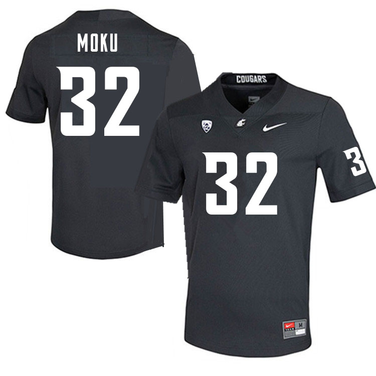 Men #32 Tanner Moku Washington Cougars College Football Jerseys Sale-Charcoal